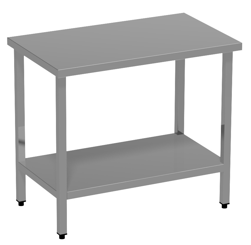 stainless steel table with shelves